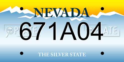 671A04 Nevada License Plate