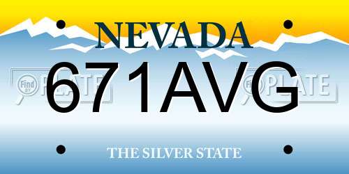 671AVG Nevada License Plate