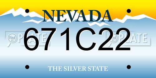 671C22 Nevada License Plate