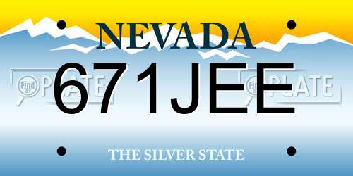 671JEE Nevada License Plate