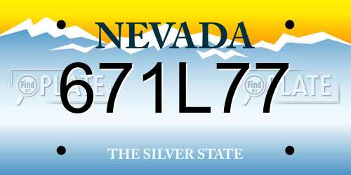 671L77 Nevada License Plate