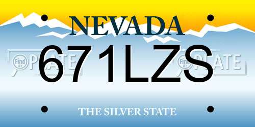 671LZS Nevada License Plate