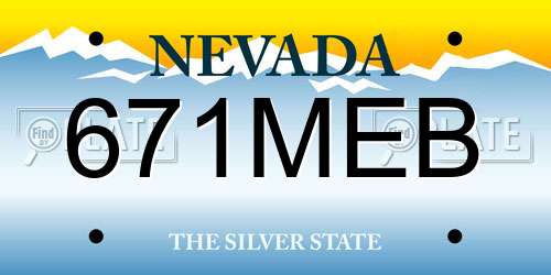 671MEB Nevada License Plate