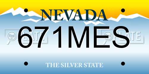 671MES Nevada License Plate