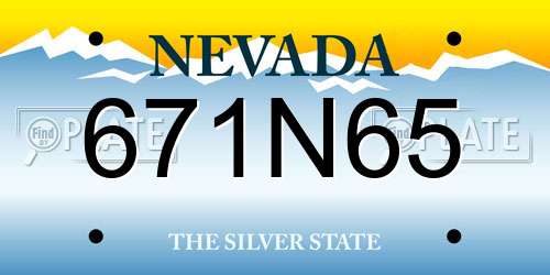 671N65 Nevada License Plate