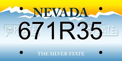 671R35 Nevada License Plate