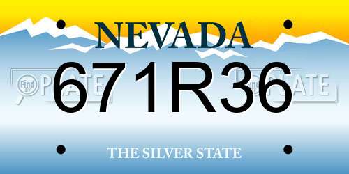 671R36 Nevada License Plate