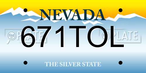 671TOL Nevada License Plate