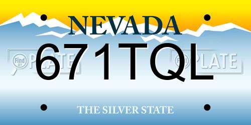 671TQL Nevada License Plate