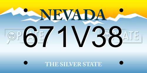 671V38 Nevada License Plate