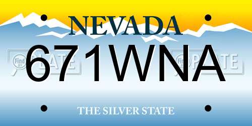 671WNA Nevada License Plate