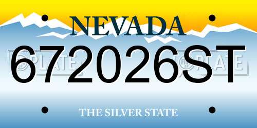 672026ST Nevada License Plate
