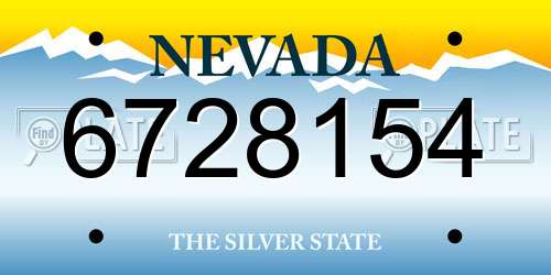 6728154 Nevada License Plate