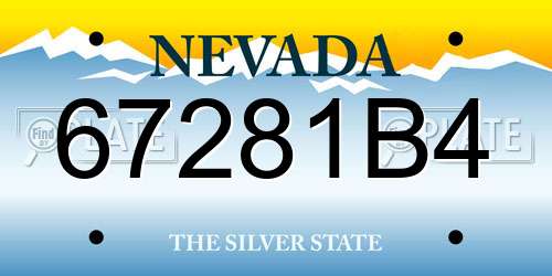 67281B4 Nevada License Plate