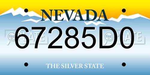 67285D0 Nevada License Plate