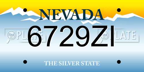 6729ZI Nevada License Plate