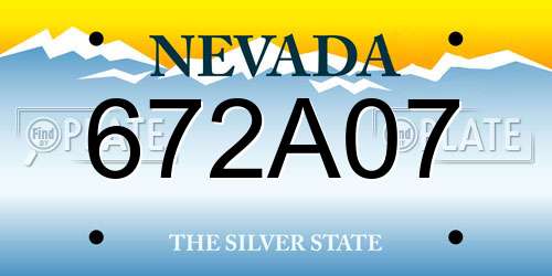 672A07 Nevada License Plate