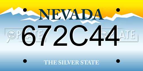 672C44 Nevada License Plate
