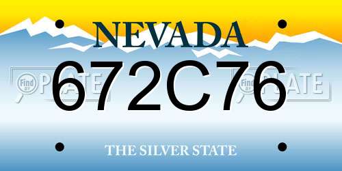 672C76 Nevada License Plate