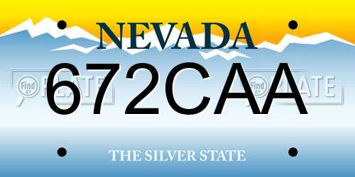 672CAA Nevada License Plate