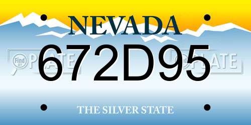 672D95 Nevada License Plate