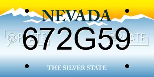 672G59 Nevada License Plate