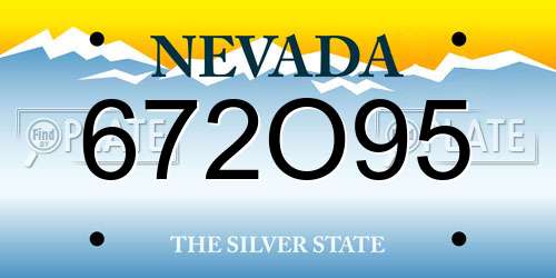 672O95 Nevada License Plate
