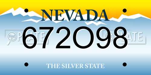 672O98 Nevada License Plate