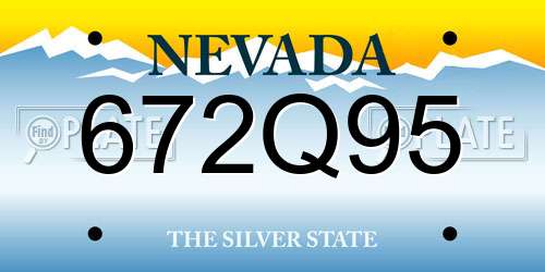 672Q95 Nevada License Plate