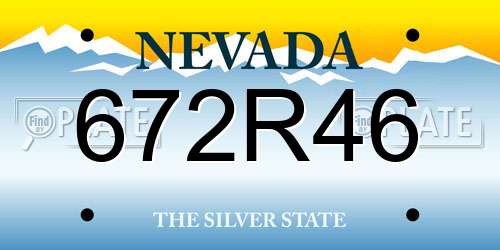 672R46 Nevada License Plate