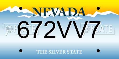 672VV7 Nevada License Plate