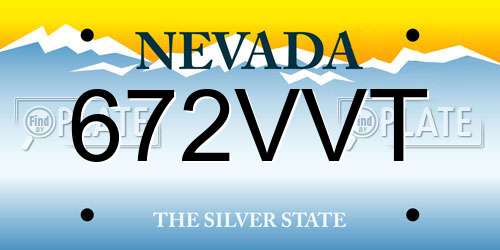 672VVT Nevada License Plate