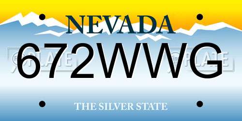 672WWG Nevada License Plate