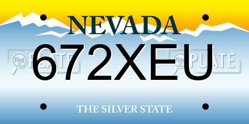 672XEU Nevada License Plate