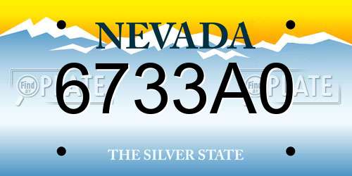 6733A0 Nevada License Plate