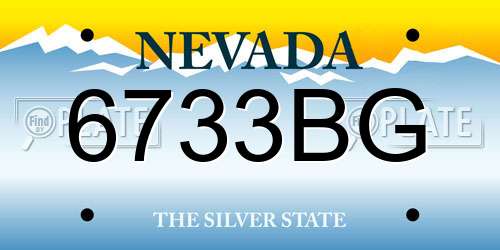 6733BG Nevada License Plate