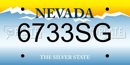 6733SG Nevada License Plate