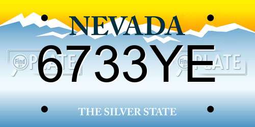 6733YE Nevada License Plate