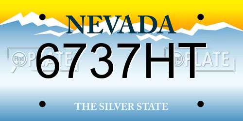 6737HT Nevada License Plate