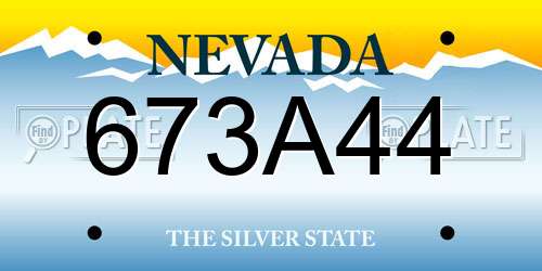 673A44 Nevada License Plate