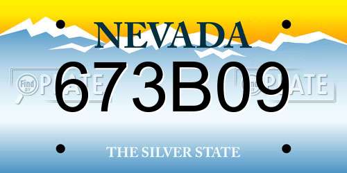 673B09 Nevada License Plate