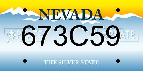 673C59 Nevada License Plate