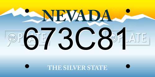 673C81 Nevada License Plate
