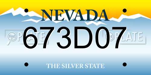 673D07 Nevada License Plate