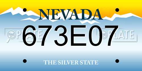673E07 Nevada License Plate
