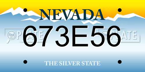 673E56 Nevada License Plate