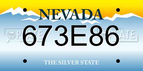 673E86 Nevada License Plate