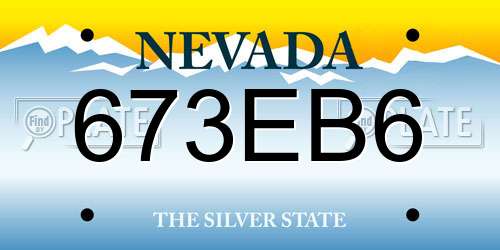 673EB6 Nevada License Plate