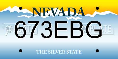 673EBG Nevada License Plate