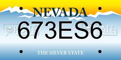 673ES6 Nevada License Plate